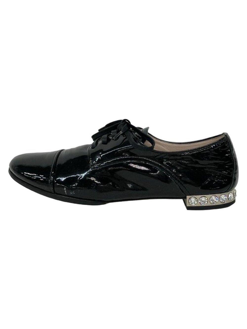 Miu Miu Shoes Black Bijou Leather